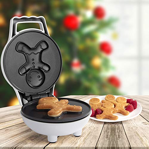 Mini máquina de waffle Gingerbread Man - Torne este Natal especial para crianças com ferro de waffle festivo de 10 cm, aparelho elétrico antiaderente para café da manhã para a temporada de Natal - Imagem 7