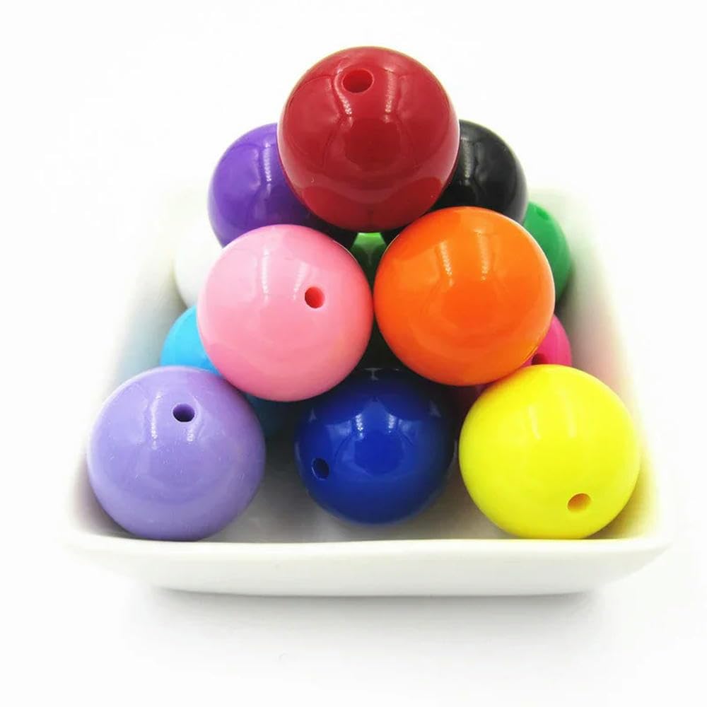 Perline acriliche Solide Spesse da 6 mm/8 mm/10 mm/12 mm/14 mm/16 mm/18 mm/20 mm/Perline Rotonde Solide Bubblegum/Fai da Te/Perline Fatte a Mano