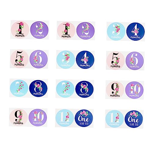 24pezzi Adesivi Per Di Decorazioni Fotografica Floral Per Crescita Infantile Completo Per Momenti Speciali e Shower