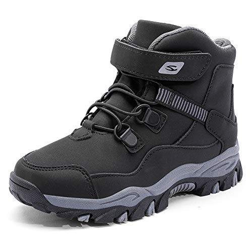 GUBARUN Boys Hiking Boots Kids Athletic Outdoor Shoes Slip Resistant Waterproof (12-Black1-Little Kid)
