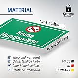 Komma Security Keine Hundewiese Hunde Verboten Hinweisschild - Hundeverbot Wiese Rasen - Verbotsschild Hundeverbotsschild Verbot Hunde - Zutritt Hunde verboten Grün
