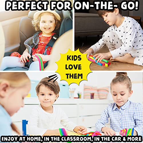 Bunmo Textured Stretchy Strings 6Pk | Calming & Textured Monkey Stretch Noodles | Sensory Toys For Autistic Children | Perfect Fidget Toys For Anxiety & Stress | Hours Of Entertainment #TOP2