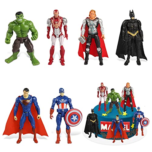JIASHA Avengers Mini Figuren Set, 6 Stück Superhelden Cake Topper Mini Superhero Avengers Kuchenaufsätze Figuren Avengers Cake Topper Kuchen Dekoration, für Kindergeburtstag Deko Cover