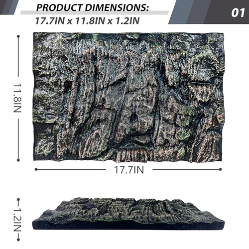 Image of 17.7x11.8in Rock Terrarium Background,3D Reptile Tank Background Board,Amphibian Stereo Backdrop Wall,Lizard Snake Gecko Spider Fish pet silo Background Decorative Panel(Paleyellow)