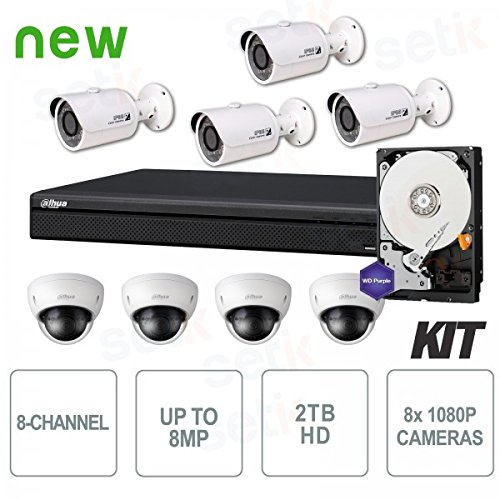 Kit vidéosurveillance 8 canaux professionnelle PoE- 2 Mpx