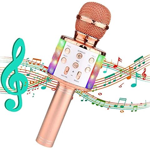 Tokmali Micrófono Karaoke Inalámbrico Bluetooth con Luz LED Cover