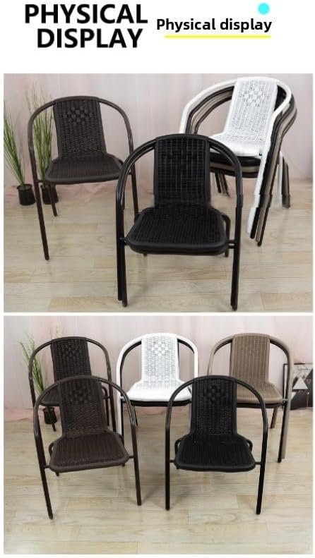 Ergonomic Outdoor Patio Chair with Construction and Weather-Resistant Materials (White)
