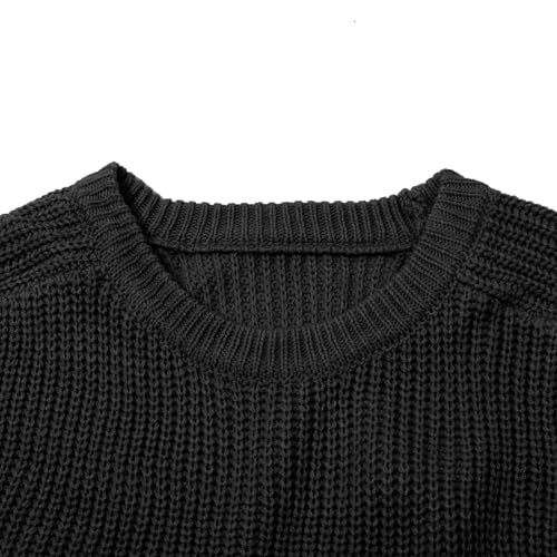 Mens Casual Round Neck Knit Pullover Sweater Waffle Textured Western Sweater Loose Fit Long Sleeve Oversized Jumper3