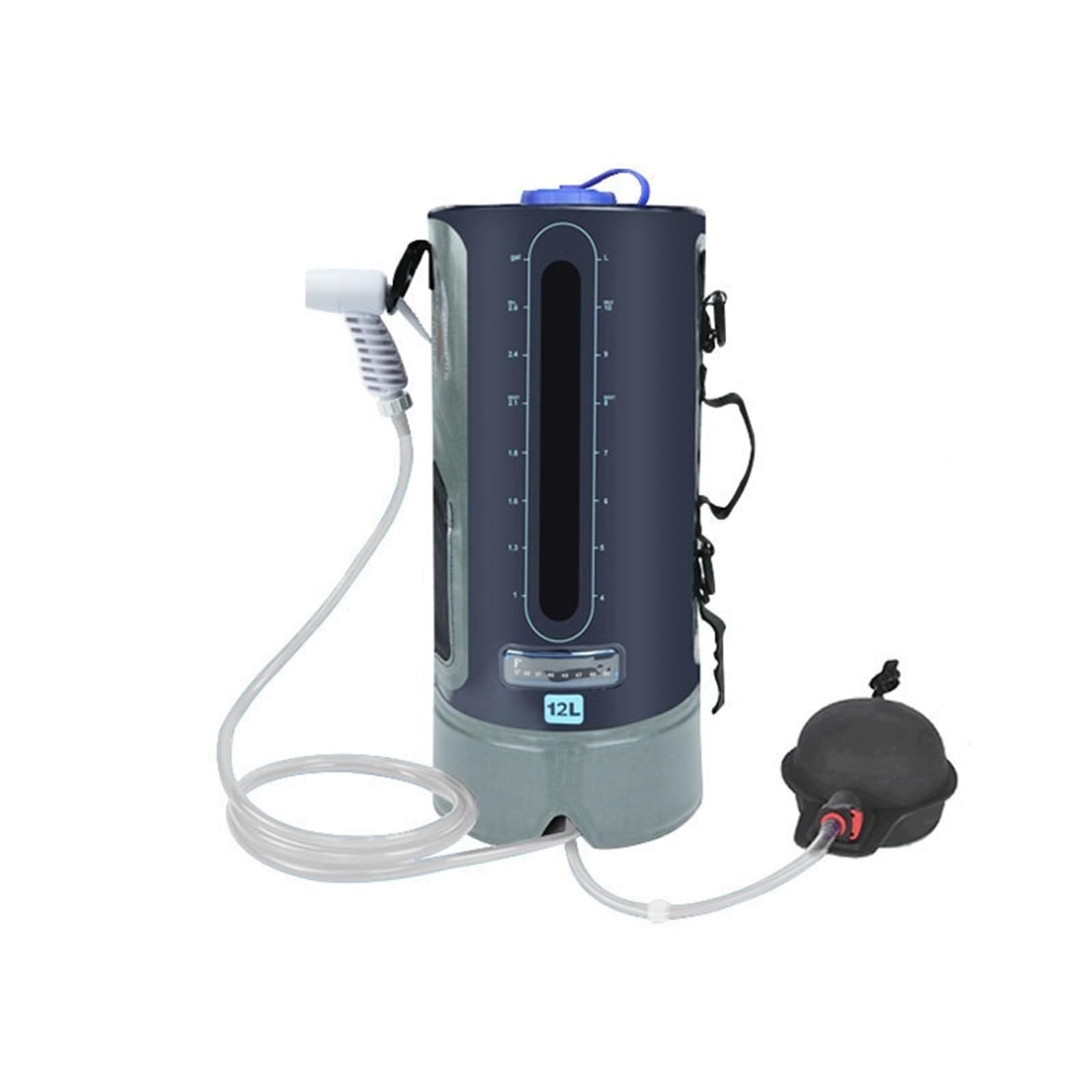 Ducha de Camping, Bolsa de Ducha portátil for Camping 12 l con Manguera Transparente y calefacción Solar for Senderismo Uso al Aire Libre,para Senderismo,Viajes,Coche