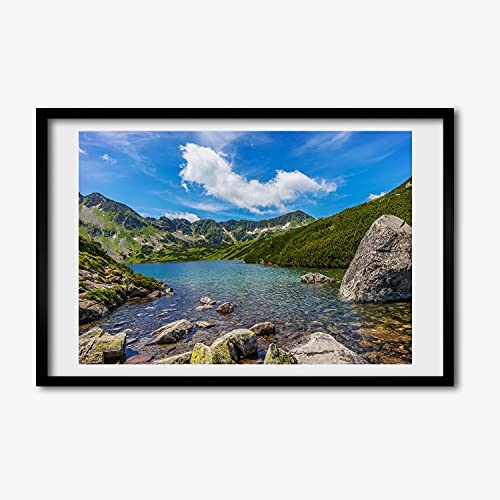 Tableau peinture décoratif Tulup 60x40 cadre en bois moderne Tatry