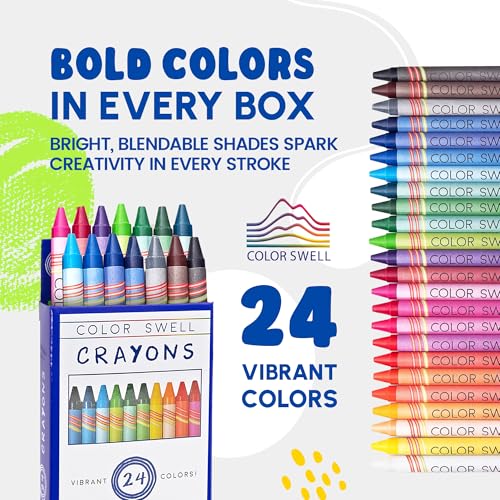 Color Swell Bulk Crayon Packs - 72 Boxes of 24 Vibrant Colored Crayons of Teacher Quality Durable Bulk Crayons for Classroom and Homen(case pack) by Color Swell - Image 6