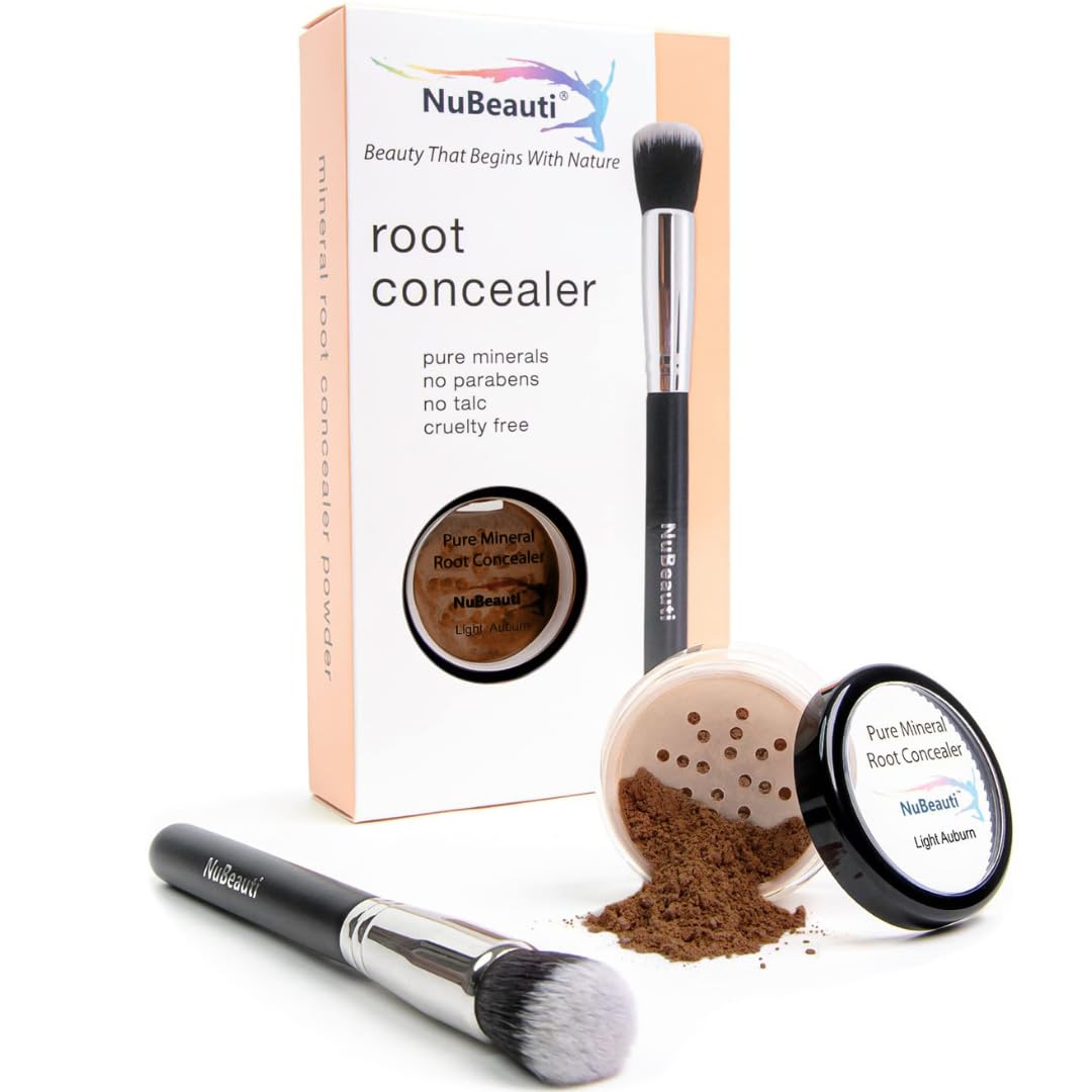 NuBeauti Hair Root Touch Up Powder - Light Auburn - 11 True-to-Nature Root Concealer Shades - Long-lasting, Fragrance Free, Talc & Paraben Free - With