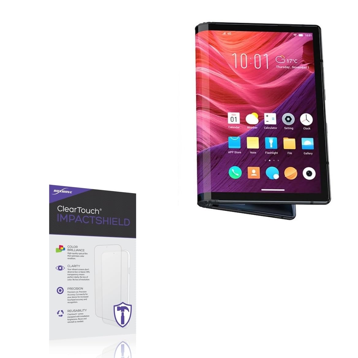 BoxWave Screen Protector Compatible with Royole FlexPai 2 - ClearTouch ImpactShield (2-Pack), Impenetrable Screen Protector Flexible Film