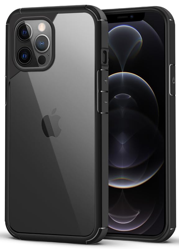 Mr. Case Transparent case with Silicone Frame Back Cover for iPhone 12 Pro Max | Shockproof Transparent Hard Back Shockproof Bumper - Transparent (Black Border) (B0CWHBMPC1) Amazon Price History, Amazon Price Tracker
