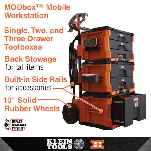 Klein Tools 54821MB MODbox 1-Drawer Tool Box Organizer, Heavy-Duty Deep Drawer, Stackable Module, 50-Pound Capacity by KLEIN TOOLS - Image 3