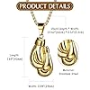 Oidea Boxing Gloves Necklace for Men: Gold Punk Gothic Boxing Glove Pendant Stainless Steel Chain Necklaces Jewelry Gifts for Mens Womens #2