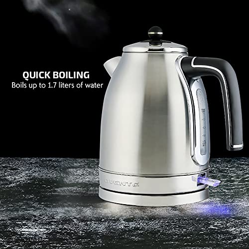 OVENTE Electric Stainless Steel Hot Water Kettle 1.7 Liter Victoria