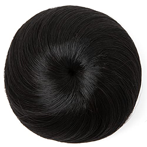 Sarla Black Hair Bun Extensions For Women Girls Fake Drawstring Ballet Bun Synthetic Updo Donut Chignon #TOP2