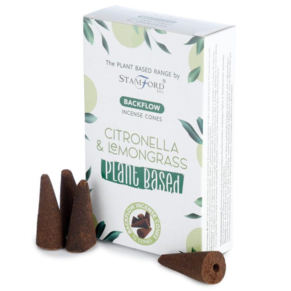 Ancient Wisdom 6X Citronella & Lemongrass Backflow Incence Cones Premium Plant Based Stamford Incense Cones
