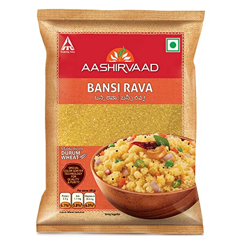 Image of Aashirvaad Bansi Rava, 500g - Color sorted for quality and purity