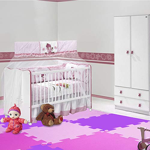 Kit 8 Placas Tapete Tatame EVA 50x50x1cm 10mm Cores Menina