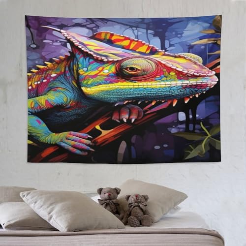 Tapisserie caméléon PAZZK 150x200cm pour décoration murale de salon