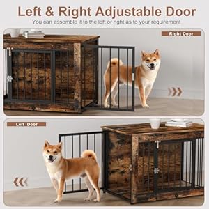Dog-Kennel-Furniture-Indoor-Dog-Crate-Furniture-for-Medium-Dogs-Heavy-Duty-Dog-House-Up-to-132-lbs-354-Side-End-Table-2-Adjustable-Doors-Dog-Cage-with-Fully-Wooden-Base-for-Anti-Chewing - Cucciolini Doodles   Dog-Kennel-Furniture-Indoor-Dog-Crate-Furniture-for-Medium-Dogs-Heavy-Duty-Dog-House-Up-to-132-lbs-354-Side-End-Table-2-Adjustable-Doors-Dog-Cage-with-Fully-Wooden-Base-for-Anti-Chewing