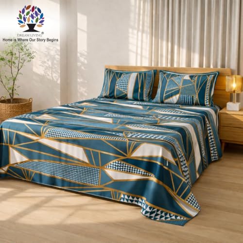 Image of Dream Living Premium Soft Double Bedsheet with 2 Pillow Covers | 130 GSM | 220x250 Cm | Grey