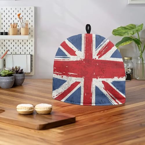Image of Union Flag Teapot Cover for Kitchen Accessories Dust Proof Tea Pot Cozy for Keeping Warm Extra Thick Machine Washable Coffee Pot Cloth Covers