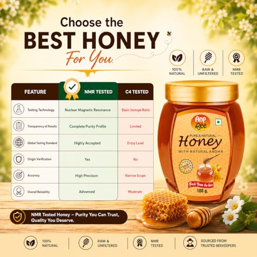 Image of ANP BEE Raw Natural Honey 2kg (100gm x 20Pcs), Lab Tested Pure Unprocessed Original Honey in Plastic Jar, No Added Sugar, Organic Honey for Tea, Skin Care & Wellness, Nature's Sweet Gift