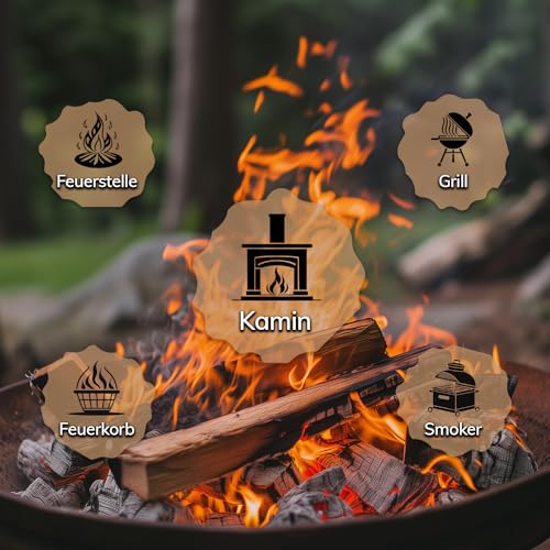 Landree Anfeuerholz, Anzündholz 18 kg (6 Netze a 3 kg) ca 20cm Scheitlänge, Nadelholz, trockenes und sofort einsetzbares Brennholz für Kamin und Ofen, Qualität aus Schleswig Holstein-4