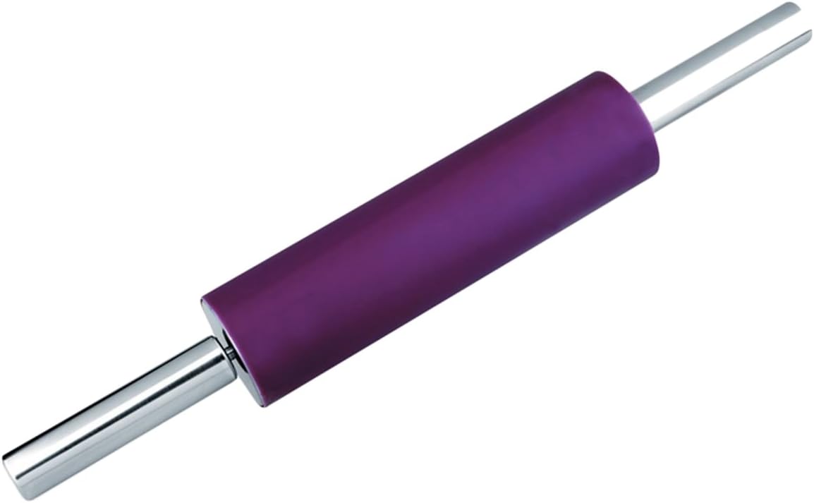 MGE - Stainless Steel & Silicone Rolling Pin - Pastry Chef Non-Stick Rolling Pin with Revolving Centre - 40 cm