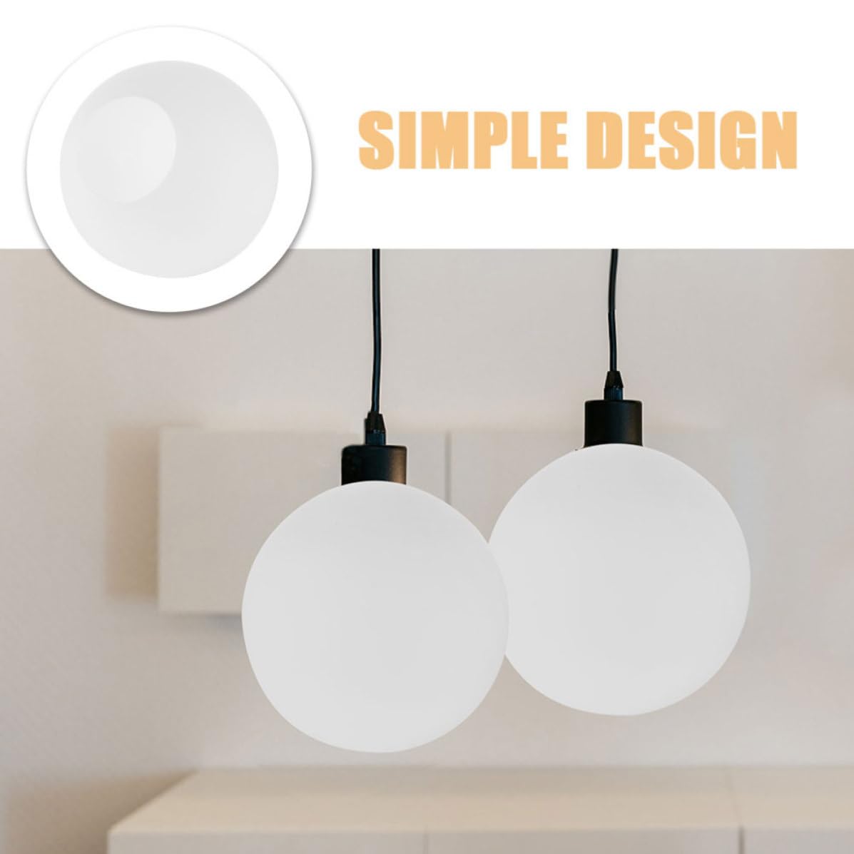 ERINGOGO glass round lamp shade, paralume bianco, copertura per plafoniera, luce diffusa decorativa, per living room, 25 CM