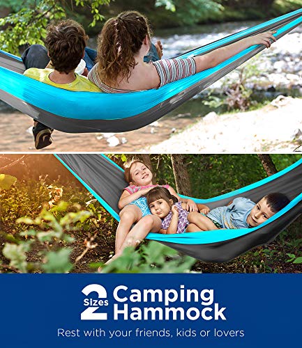 Puroma Camping Hammock Single & Double Portable Hammock Ultralight Nylon Parachute Hammocks With 2 Hanging Straps For Backpacking, Travel, Beach, Camping, Hiking, Backyard #TOP4
