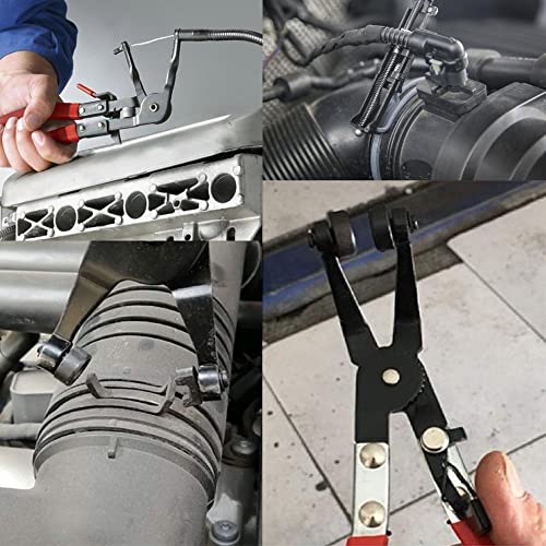 3Pcs Hose Clamp Plier Kit, Long Reach Wire Spring Hose Clamp Pliers Remover For Automotive Coolant Radiator Heater And Water Hose With Band Flat Or Large Clamps #TOP5