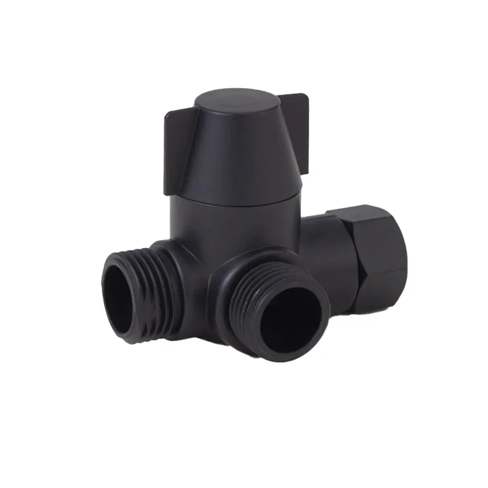 BNGDFDGH 3-Way G1/2 Outlet Shower Head Diverter Valve T-Adapter Hose Tap Splitter Home Improvement Accessories Household Supplies(Black)