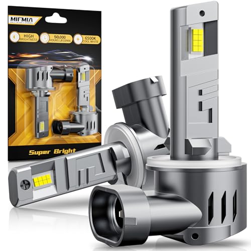 MIFMIA  Fog Light Bulbs 800% Brightness 40000LM 6500K White     Backup Real 1:1 Mini Size Plug and Play Off-Road Lights Pack of 2