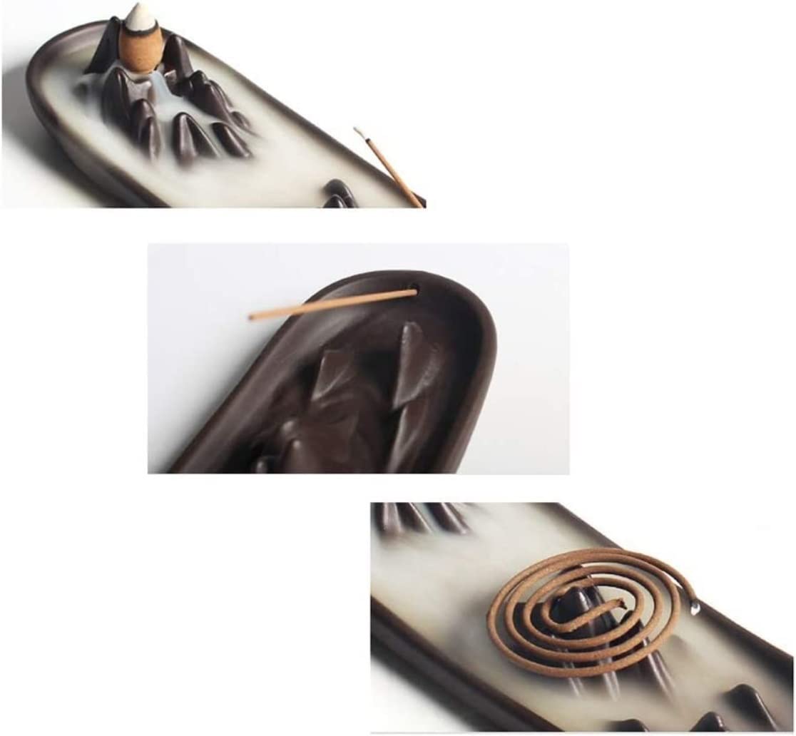 Porta Incenso Bruciatore Incenso Bruciatore Di Incenso A Riflusso Decorazioni Per La Casa Cascata Buddista In Ceramica Incensiere Bobina Di Incenso Supporto A Cascata Fumo Portaincenso Per Famiglia