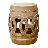 Fine Asianliving Keramikhocker Gartenhocker Chinesisch Porzellan Beige D32xH43cm China Keramik Gartenhocker Porzellan Glasierte Keramik Stool Chinesische Hocker Drum Garden Stool