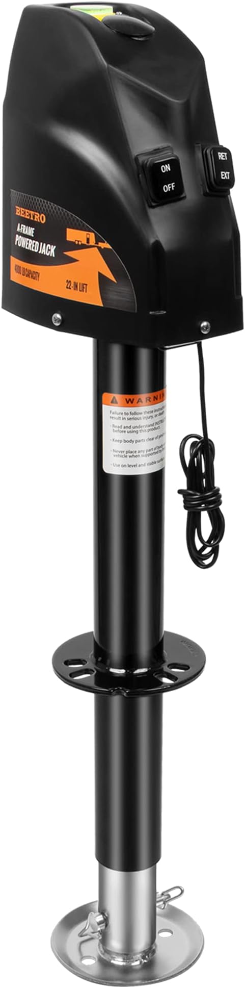 BEETRO Electric Trailer Jack 4000 lbs, Power Tongue Jack for A-Frame Travel, Cargo, and Utility Trailers or 5th Wheel RVs, 22" Lift, 12V DC, Black