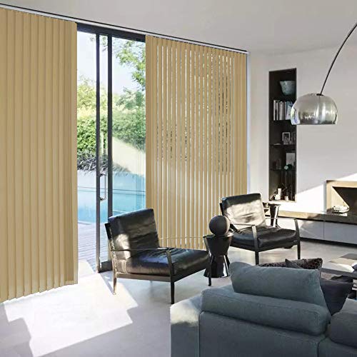 100% Blackout Vertical Window Shades, 3.5Inch Slat Fabric Thermal Insulated Energy Saving Uv Protection Decoration Vertical Window Blinds #TOP1