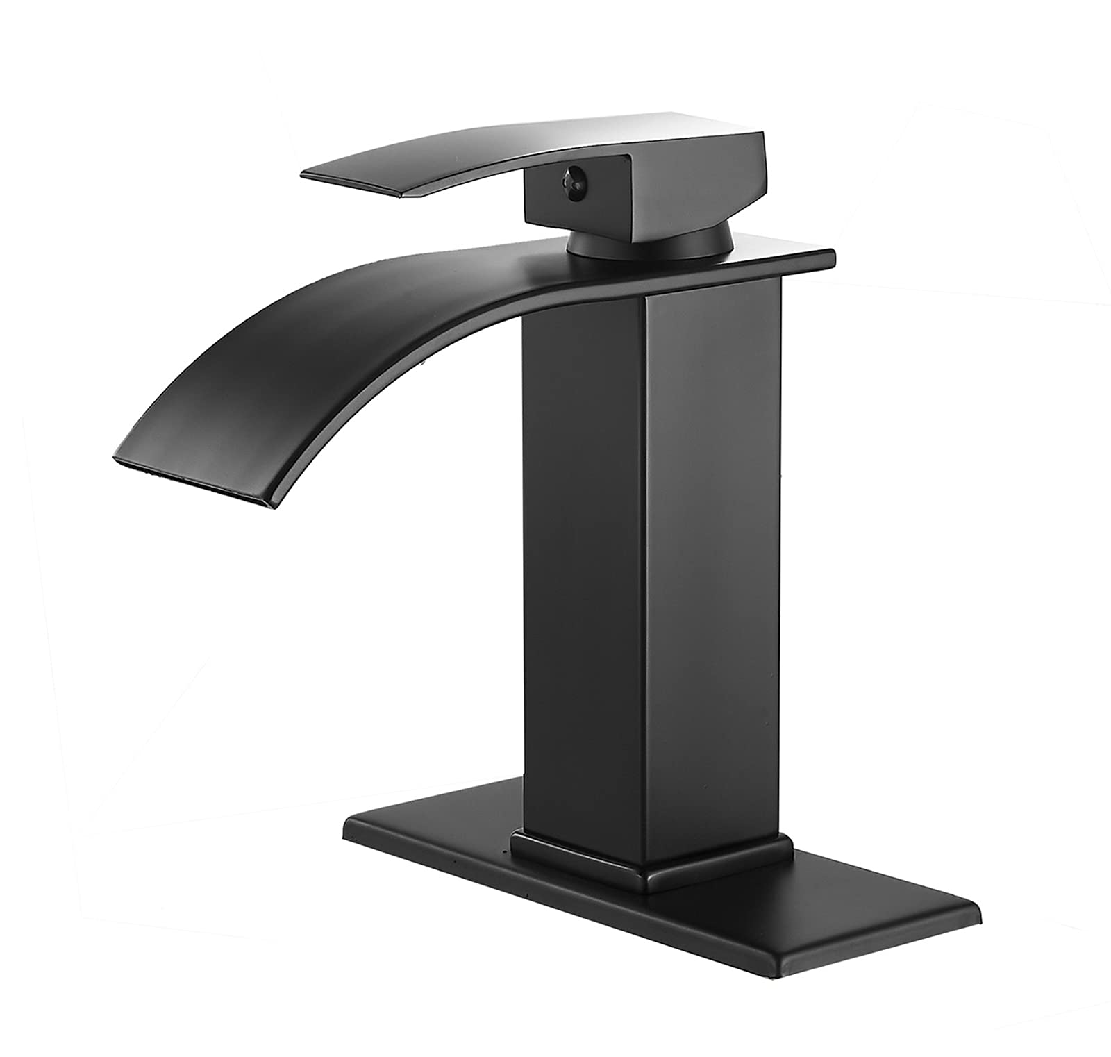 Sxithgkdw Black Bathroom Faucet Single Hole One Handle Vanity Bathroom Sink Faucet Waterfall Deck Mount Commercial Lavatory Bath Mixer Tap