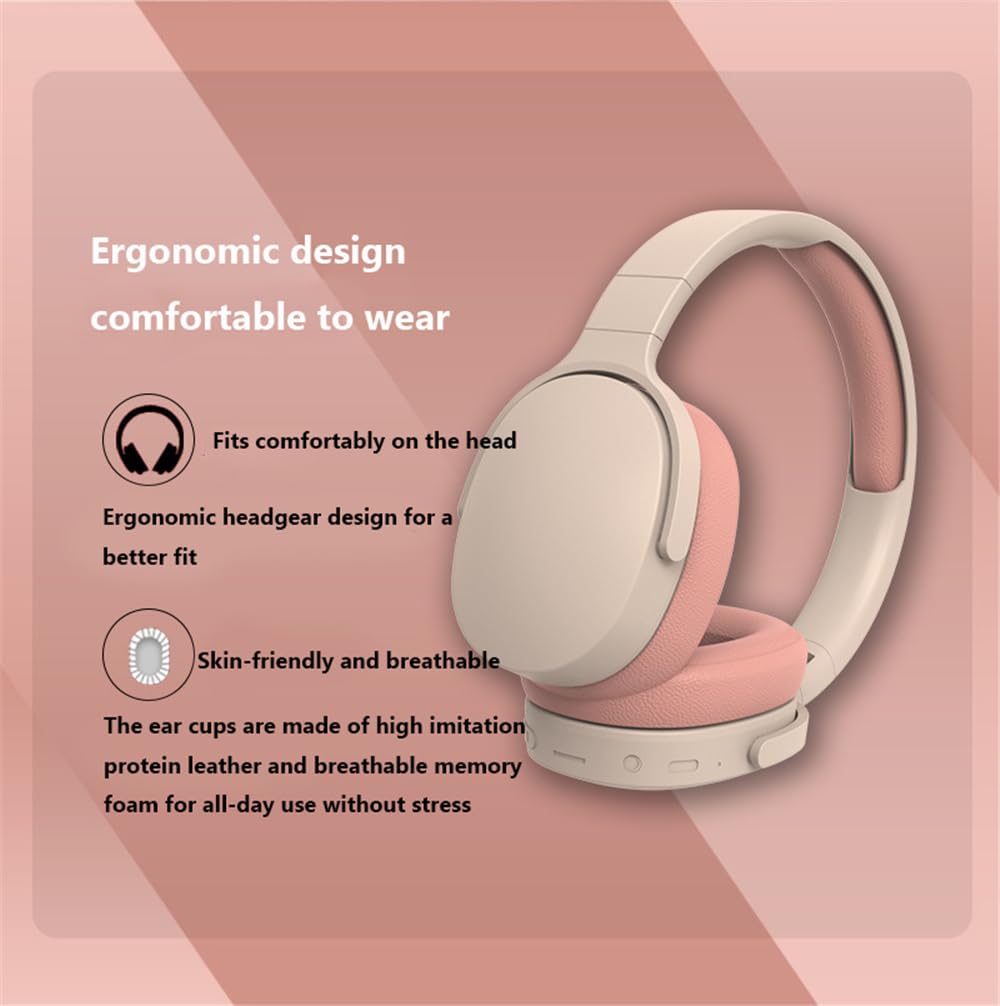 Casque d'écoute sans Fil Bluetooth, Casque sans Fil avec Micro, Casque de Sport Pliable pour Les Voyages, Le Travail, l'ordinateur et Le téléphone Portable. (Kaki)