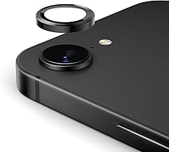 Camera Film for iPhone 16E, Camera Protection, 9H Tempered Glass, Aluminum Alloy, iPhone 16E Camera Cover, Scratch-Resistant, Shockproof, High Transmittance, Black Edge, Overexposure Prevention