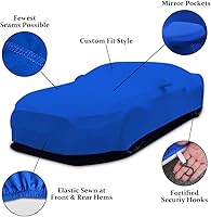 Vista 2 de WinPower Cubierta para Auto Deportivo de Interior 177-189 Pulgadas Elástica a Prueba de Polvo Protección Cubierta Completa para Auto para Garaje Azul