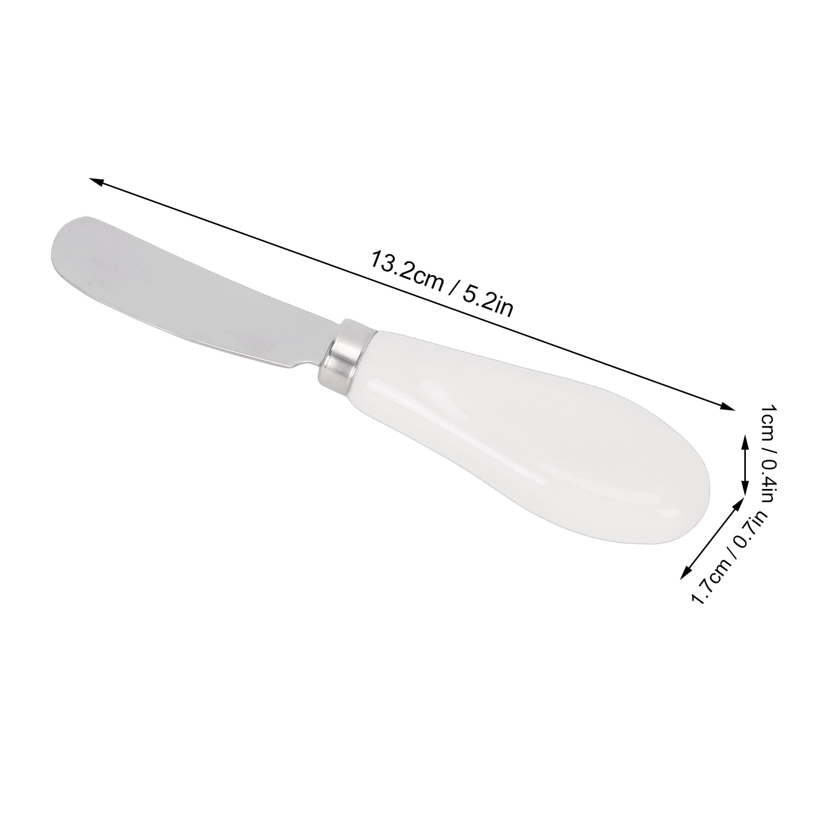 SIXRUN 2 Unidades Untador de Mantequilla, Cuchillo para Queso de Acero Inoxidable Apto para Lavavajillas con de Cerámica para Mermelada, Mantequilla de maní, pasteles. (WHITE)
