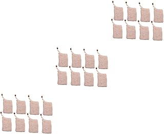 FRCOLOR Rede De Sabão De Algodão E Linho 24 Peças Bucha Natural Bolha De Sabão Natural Saco De Sabão De Linho Suporte De Malha De Sabão Rede De Espuma Fabricantes De Bolhas De