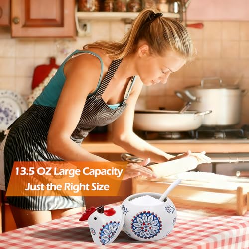 50% Off Ceramic Chicken Salt Cellar with Lid & Spoon - Image 5