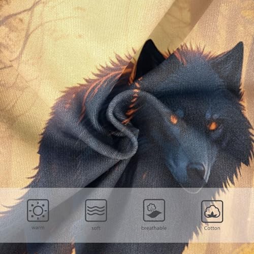 Black Wolf Autumn Forest Panties Little Girl Toddler Girls Underwear Cotton Florals Kids Undies Briefs 2t3