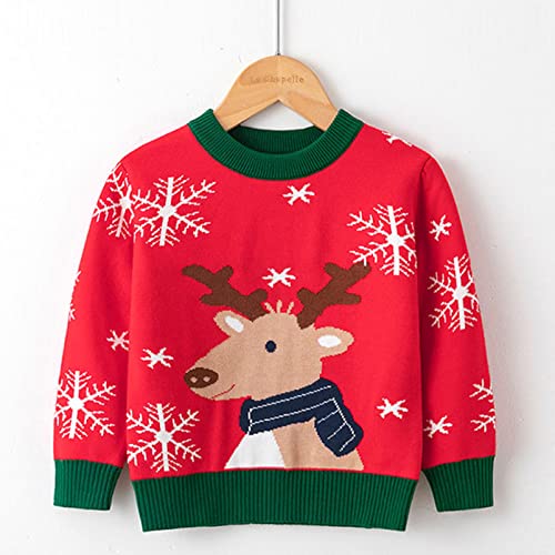 Children's Knitted Cartoon Sweater Long Sleeve Pullover Top Toddler Winter Xmas Crewneck Pullover2